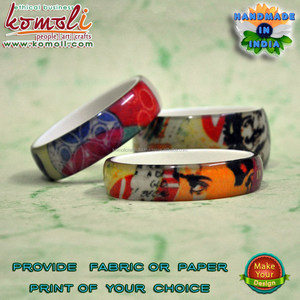 Pulsera de tela laminada de resina insertada, brazaletes, Bisutería - Product Image 3