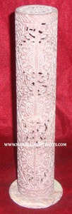Pure Soapstone Incense <b>Tower</b> Natural Color Hand Carving Flowers Design Worship Items And Home Decoration With Best Exporters - Product Image 4