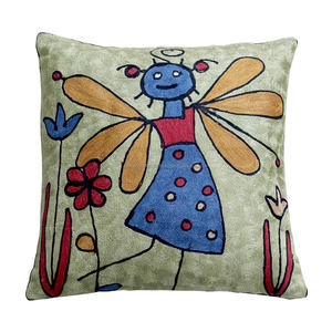 Funda de cojín con bordado personalizado de Hada Verde, funda de almohada de lujo - Product Image 1