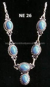 Collar de plata de ley con piedras preciosas, joyería - Product Image 1