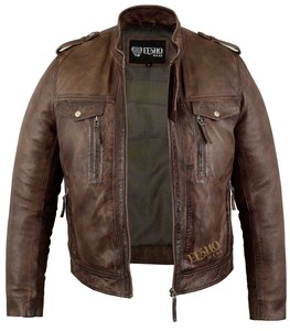 Premium Mens Womens High Street Vague Washed Leather <b>Jacket</b> Stylish Comfortable Soft Texture Outerwear Stand Collar Front Casual - Product Image 2