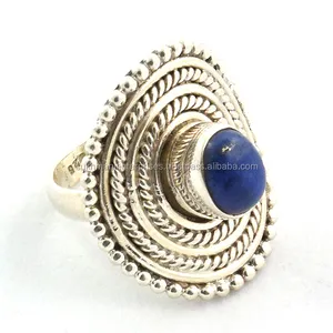 Natural Blue Lapis Stone Rings Ebay Sterling Silver Rings Nepali Silver Rings Jaipur Jewelry