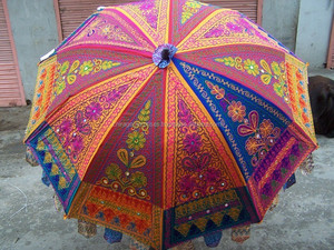 Parasol de jardin 2025, vente en gros d'usine, parasol en coton fait main, vintage, luxueux, décontracté, bohème, tropical, pour jardin, extérieur - Product Image 3