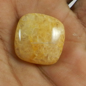 Indian Wholesaler Genuine Yellow Aventurine 6.10 Gms Cushion Cabochon 22mm Loose Gemstone For Jewelry Making - Product Image 2