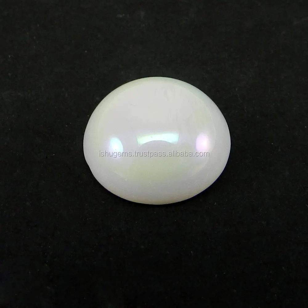 Cabochon rotondo rivestito in opale bianco naturale 14X14mm, pietra preziosa IG3344 da 7.3 ct