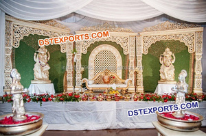 Decoración de Escenario para Bodas Punjabi, Estilo Real, Fabricante de Escenarios para Bodas, Decoración de Escenarios de Estilo Moderno - Product Image 4
