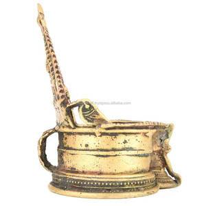 Lámpara de aceite tradicional hecha a mano de latón dorado, Laxmi Vilaku, Diya Deep Diya Temple Pooja, artículo de decoración BOL-153 - Product Image 2