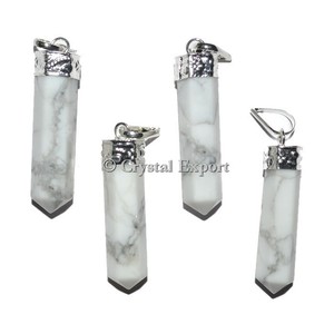 White Howlite Pencil Pendants : Buy Online Healing Pendants - Product Image 1