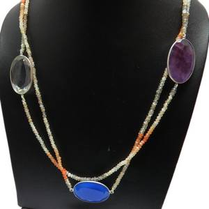 Collar de plata de ley 925 con bisel en forma de cuentas, joyería de plata - Product Image 2