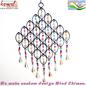 Wrought Iron Large Decorative Diamond-Shaped Bell Cluster Handmade <b>Wind</b> <b>Chime</b> <b>for</b> Home & <b>Garden</b> Decor - Product Image 4