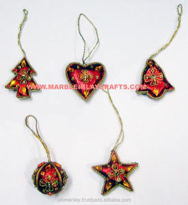 Zari Embroidery Beautiful Decorative Christmas Tree Ornament - Product Image 1
