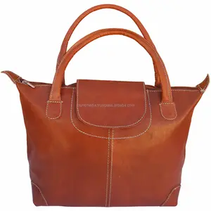 Handmade black moroccan leather handbag wholesaler 02orange
