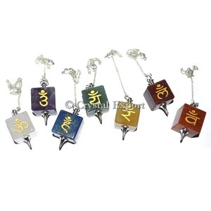 <b>Chakra</b> Sanskrit Cube <b>Set</b> Pendulums : <b>Chakra</b> Pendulums. - Product Image 1