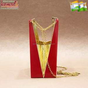 Bolso de mano acrílico personalizado, diseño vintage, plano, Rojo - Product Image 3