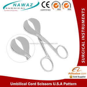 Tijeras umbilicales de patrón americano reutilizables de alta calidad 100%, base personalizada de 10,5 cm de tijera de corte de cordón umbilical quirúrgico - Product Image 2