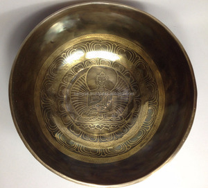 Juego de cuencos tibetanos antiguos hechos a mano, cuenco artesanal de Metal de bronce para terapia de Yoga, meditación, sonido curativo tallado religioso - Product Image 2