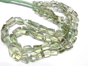 Perles de pierres précieuses naturelles d'améthyste verte de 14 pouces en gros pépite à facettes avec perles de pierre verte de taille 12-15MM - Product Image 2