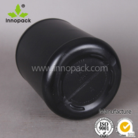 Pot cylindrique en plastique noir écologique de 5 L avec bouchon à vis pour poudre protéinée, aliments en conserve et applications chimiques
