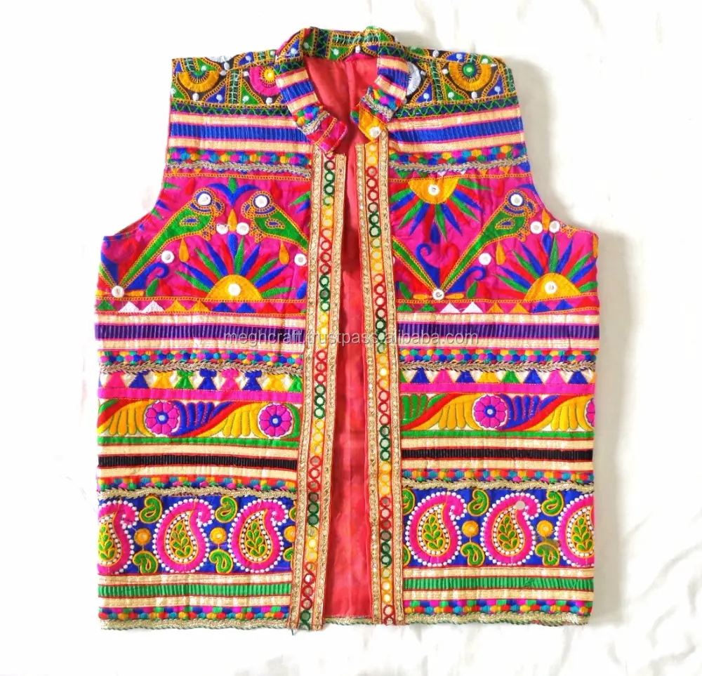 Индийский дизайнерский стильный мужской жакет с зеркальной вышивкой-винтажный вышитый жилет-оптовая продажа Banjara жилет