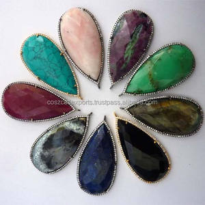 Bijoux classiques pour enfants en alliage de laiton avec pavé de pierres précieuses multicolores et sertissage en CZ pour les occasions de fête - Product Image 1