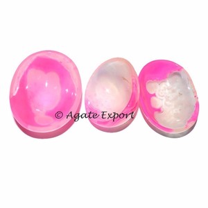 Cuenco de Ágata de Cuarzo Rosa para Reiki, Decoración del Hogar Feng Shui, Piedra Preciosa Tallada y Grabada - Product Image 5