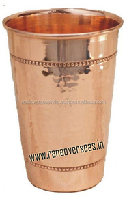 Vasos Largos de Vidrio de Cobre Tradicionales Hechos a Mano con Patrón Martillado, Ideales para el Hogar, Hoteles, Restaurantes y Uso Diario - Product Image 2