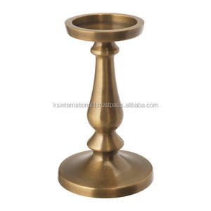 Brass Modern <b>Pillar</b> Candle Holder for Home Decoration Handmade - Product Image 1