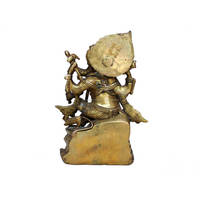Sculpture de seigneur Ganesha en laiton doré indien fait à la main de qualité supérieure, Statue, décoration de la maison, articles cadeaux SMG-88