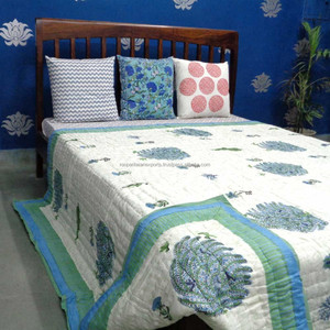 ผ้าห่มผ้าวอยย์ผ้าฝ้ายสีเขียวนกอาหรับทันสมัยขนาดควีนไซส์สำหรับใช้ในโรงแรม - Product Image 4