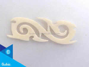 Bijoux décoratifs de style tribal ethnique faits à la main coquille recyclée avec sculpture en os pour enfants - Product Image 4