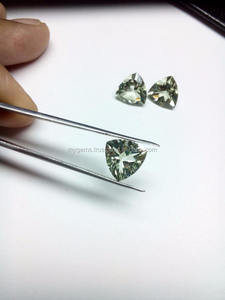 Natural Green Amethyst Trillion Cut Loose Gemstone - Product Image 2