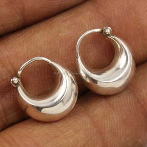 Pendientes de Aro Religiosos para Boda, Plata de Ley 925, Hechos a Mano, Lisos, Sin Piedras, para Mujeres y Hombres - Product Image 1