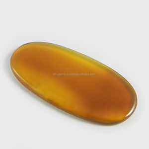 พลอยแคลซิโดนีสีเหลืองธรรมชาติ รูปไข่ขนาด 25x50 มม. แบบคาโบชอง - Product Image 2