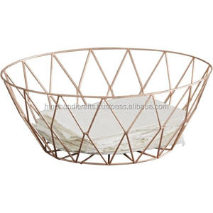 Copper Geometric Metal Fruit Mesh <b>Bowl</b>, Metal Fruit Wire Mesh Basket - Product Image 3