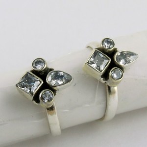 Beautiful Gemstone White CZ 925 <b>Sterling</b> <b>Silver</b> <b>Toe</b> <b>Rings</b> Gemstone <b>Silver</b> Jewelry Handmade <b>Silver</b> Jewelry - Product Image 5