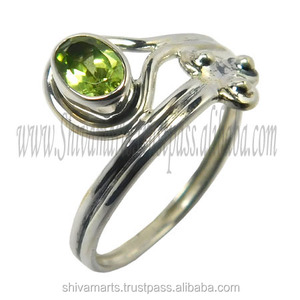 Haute qualité pur 925 argent Sterling lunette réglage péridot pierres précieuses éternité fiançailles fête de mariage indien fait à la main argent - Product Image 2