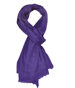 Luxurious 100% Cashmere <b>Wool</b> Long Spring <b>Scarf</b> Women's MAYURI CREATIONS Vibrant Purple Geometric Digital Print Plain - Product Image 2