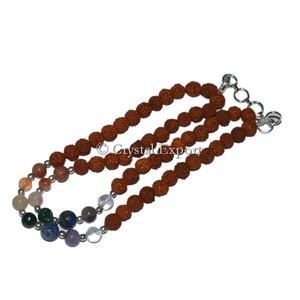 เจ็ดจักระกับ Rudraksha Anklet: กำไลข้อเท้าอัญมณี-ส่งออกคริสตัล - Product Image 1