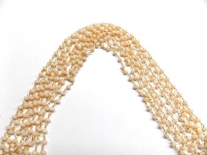 Venta al por mayor Vintage Rosario moneda encanto cuentas hechas a mano Calcedonia rosa con alambre chapado en oro envuelto Mystic Nugget Hydro Beads cadena - Product Image 5