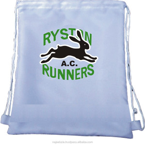 Promotionnel en gros Logo imprimé personnalisé imperméable Polyester Nylon Shop Gym Sport Sac à dos Sacs à cordon - Product Image 4