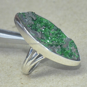 Marquise Cab Uvarovite Gemstone <b>Ring</b> 925 Sterling <b>Silver</b> Classic Bezel Setting <b>Silver</b> Plated Fashionable <b>Wedding</b> <b>Ring</b> for <b>Women</b> - Product Image 2