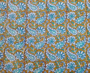 Tela de Algodón Tejida a Mano India al por Mayor, Jaipur Sanganeri, Estampada a Mano con Bloques, Antiestática, Ligera, Materia Prima para Bolsas - Product Image 1