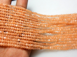 14 ''pêche Micro facettes rondes 3.5MM cristal rose et orange perles de pierre pour bijoux en vrac et élégant - Product Image 2