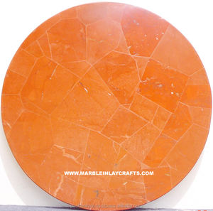 Round Red Jasper Stone Dining Table Top - Product Image 1