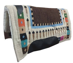 Manta de Silla de Montar para Caballo de Lana de Nueva Zelanda Genuina de Primera Calidad, con Forro de Fieltro Occidental y Exterior de Lana - Product Image 1