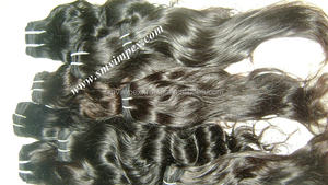 Tejido de cabello natural sin procesar. Tejido/extensión de cabello humano indio virgen de gran calidad. No se desprende ni enreda el cabello humano Remy waft - Product Image 4