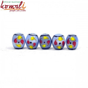 Blue Round Shape Lampworking Glass Beads - Product Image 1