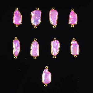 หินขั้วต่อ biwa ของแท้ใน925เงินสเตอร์ลิงชุบทองด้วยเพชรอัญมณีแท้สำหรับเครื่องประดับคริสเตียน - Product Image 5