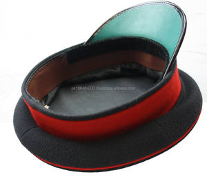 Vente en gros Tissu de laine 100% de haute qualité Logo du client Broderie à la main Robe Chapeaux rouges - Product Image 2