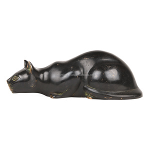 Escultura de bronce de latón indio hecha a mano para gato negro sentado, figurita para decoración del hogar, artículos de regalo, SMG-320 de 7,5x3,4 pulgadas - Product Image 3